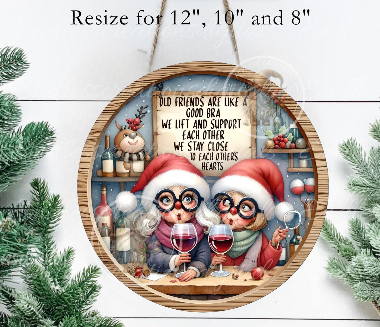 OLD FRIENDS GOOD BRA ORNAMENT/GIFT TAG