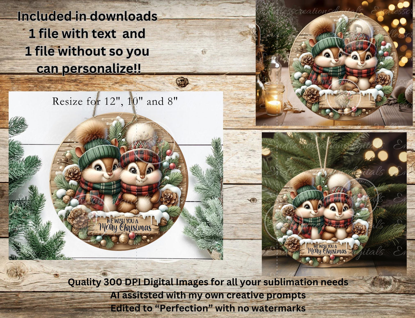 CHRISTMAS CHIPMUNKS ROUND