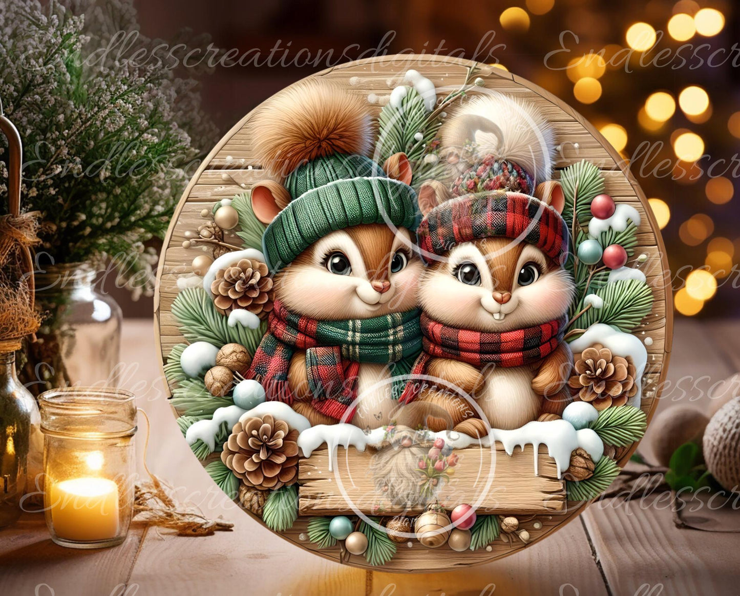 CHRISTMAS CHIPMUNKS ROUND