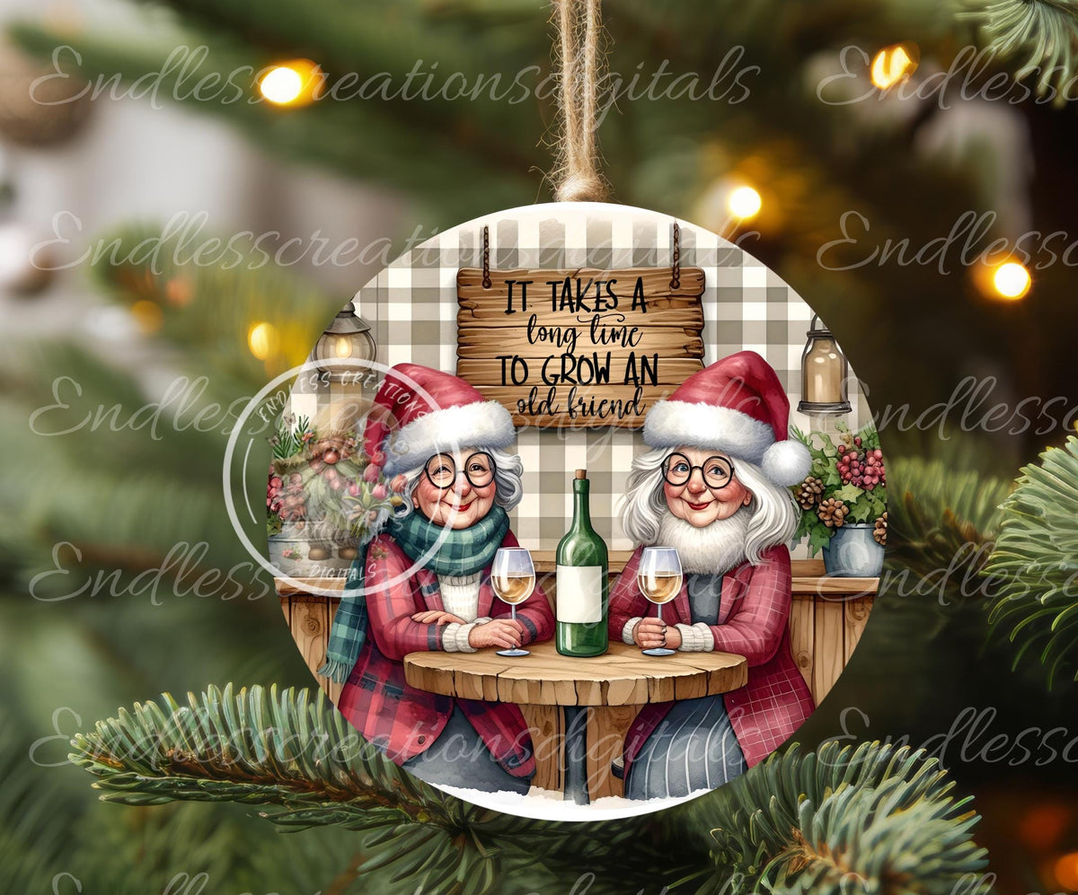 OLD FRIEND Christmas Ornament/Gift Tag