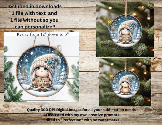 MOM OTHER SIDE Stars CHRISTMAS ORNAMENT