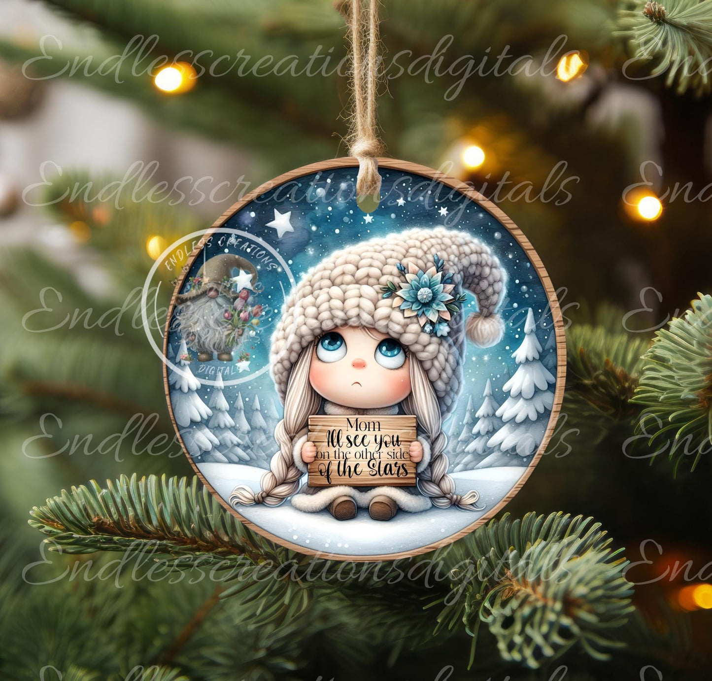 MOM OTHER SIDE Stars CHRISTMAS ORNAMENT