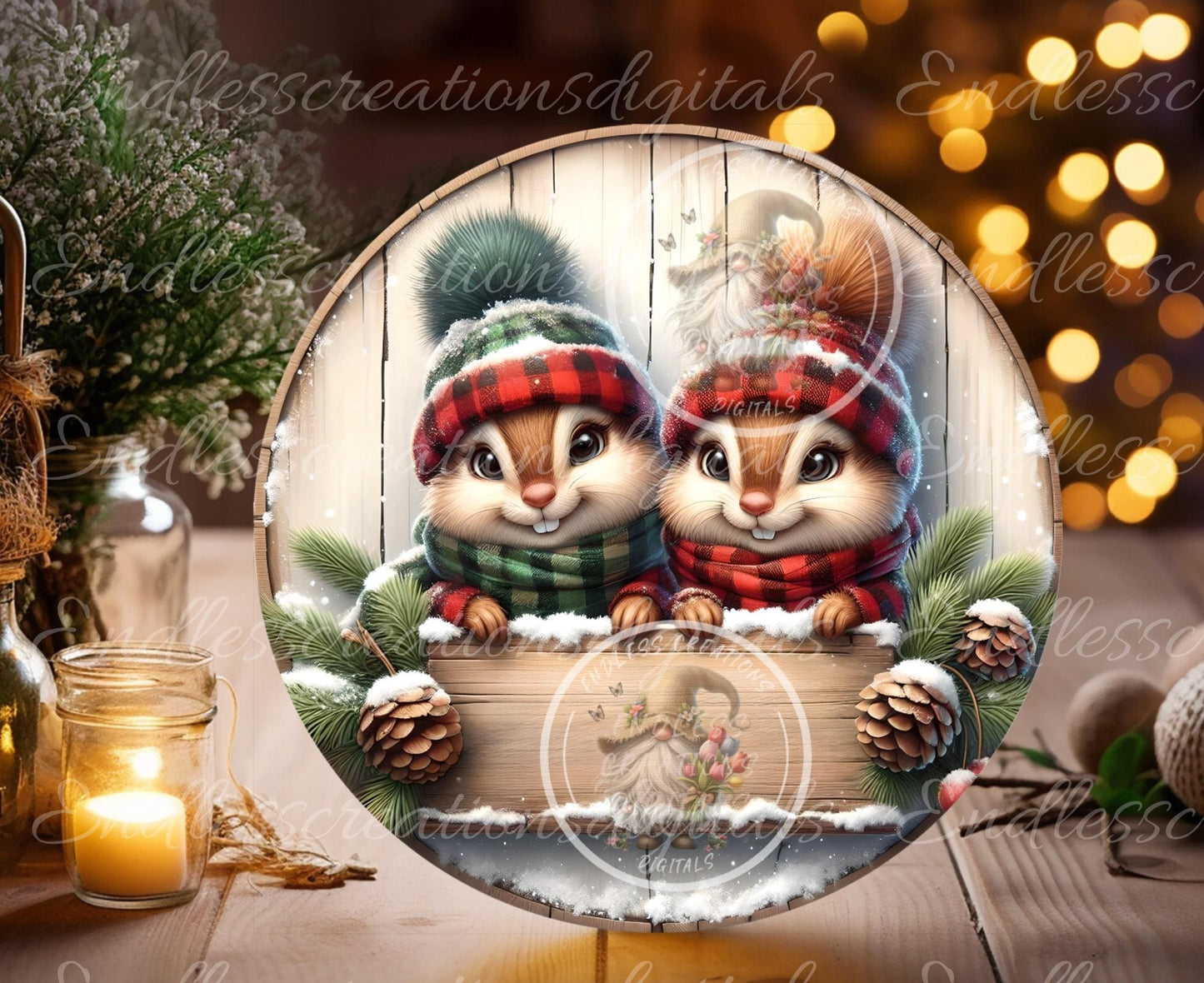 CHRISTMAS CHIPMUNKS ROUND
