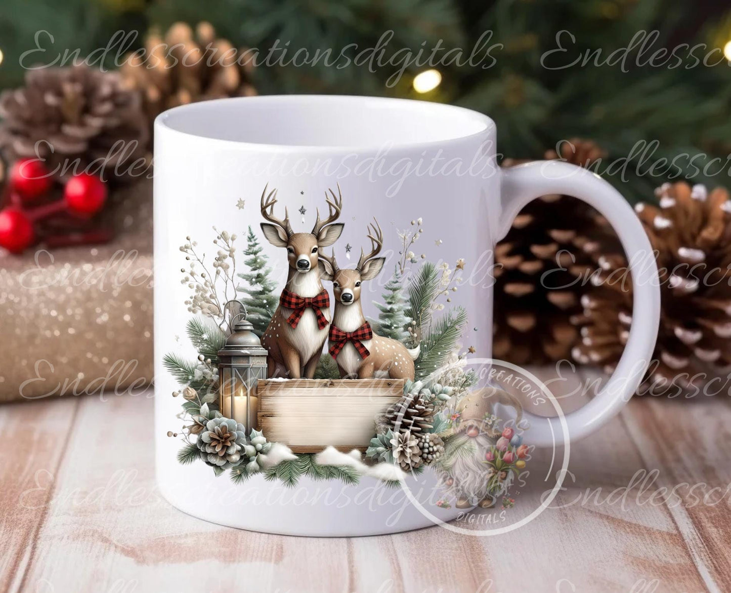 CHRISTMAS DEER PILLOW TRANSPARENCIES