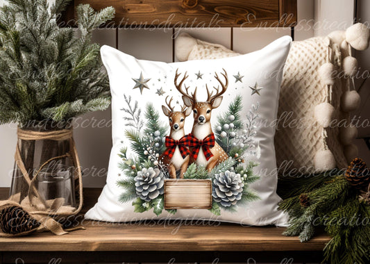 CHRISTMAS DEER PILLOW TRANSPARENCIES