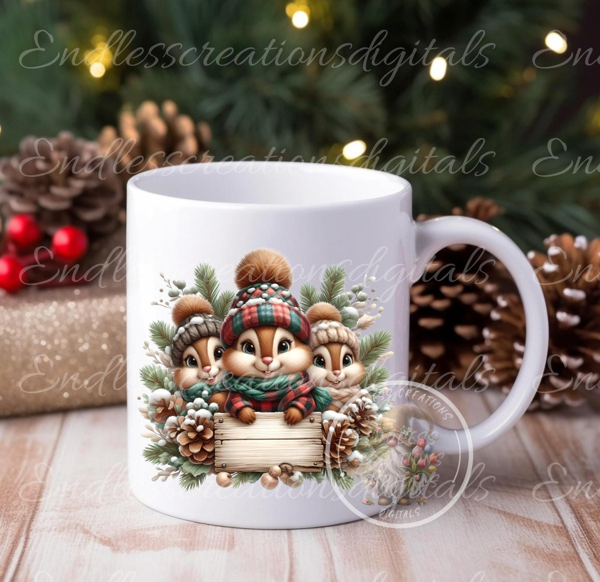 CHRISTMAS CHIPMUNKS SET OF 5 TRANSPARENCIES