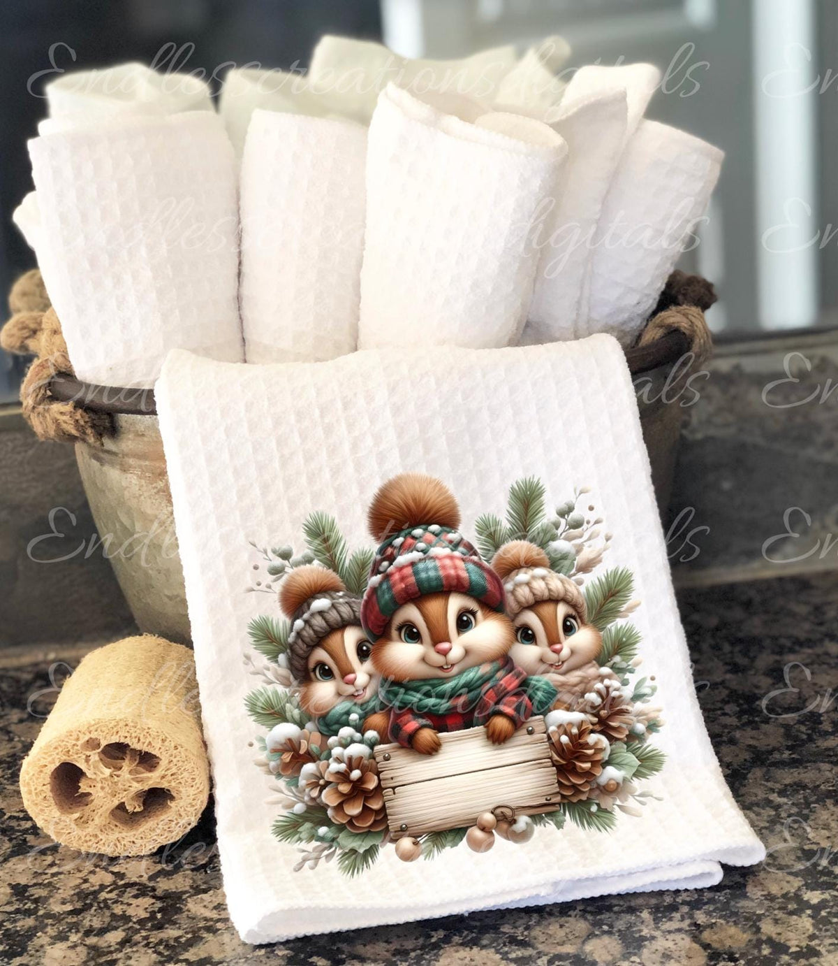 CHRISTMAS CHIPMUNKS SET OF 5 TRANSPARENCIES