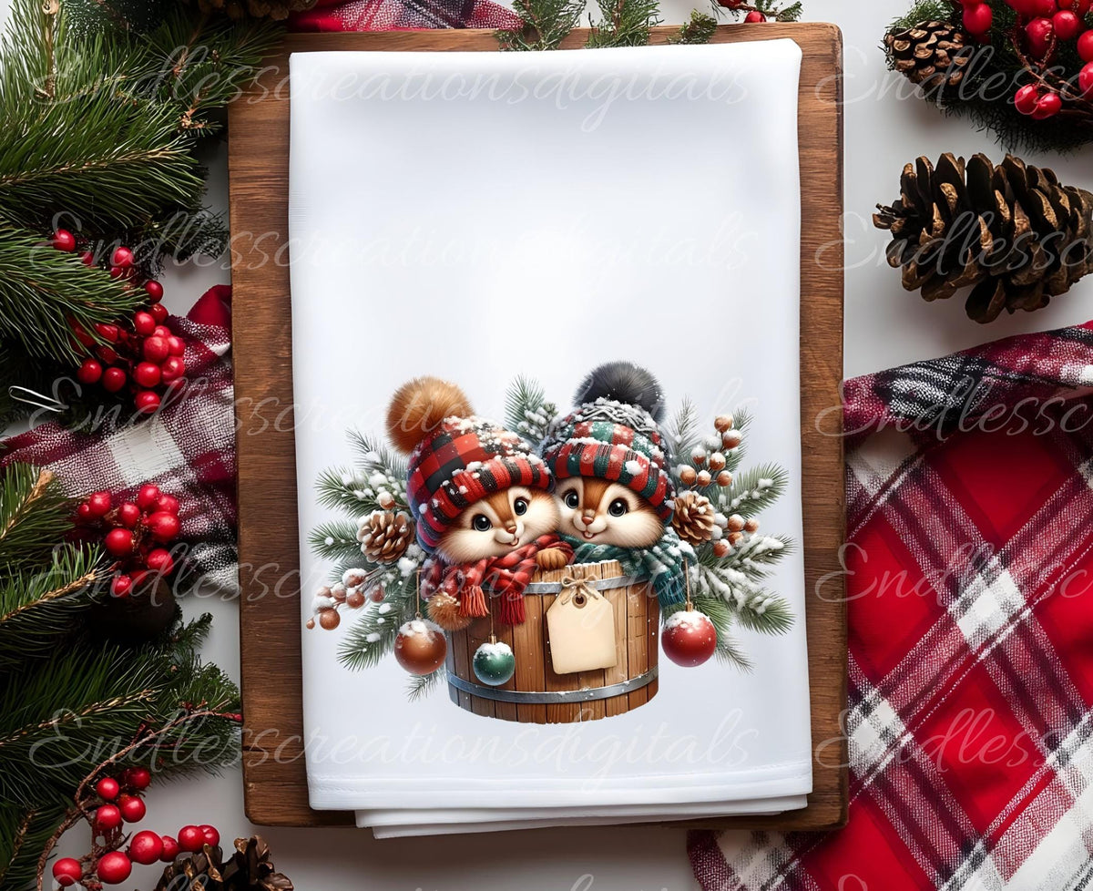 CHRISTMAS CHIPMUNKS SET OF 5 TRANSPARENCIES