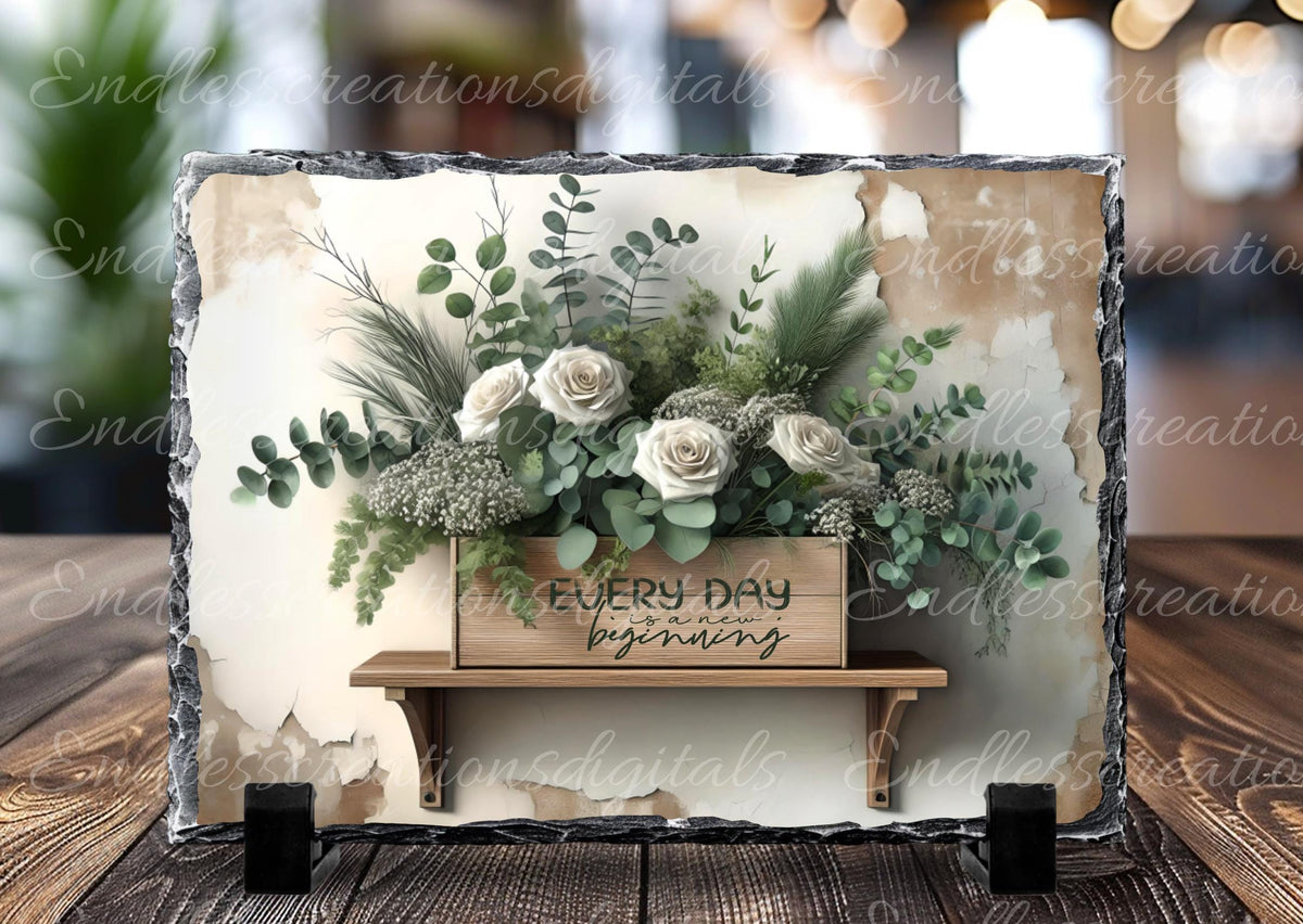 WINTER FLORAL SHELF RECTANGLE