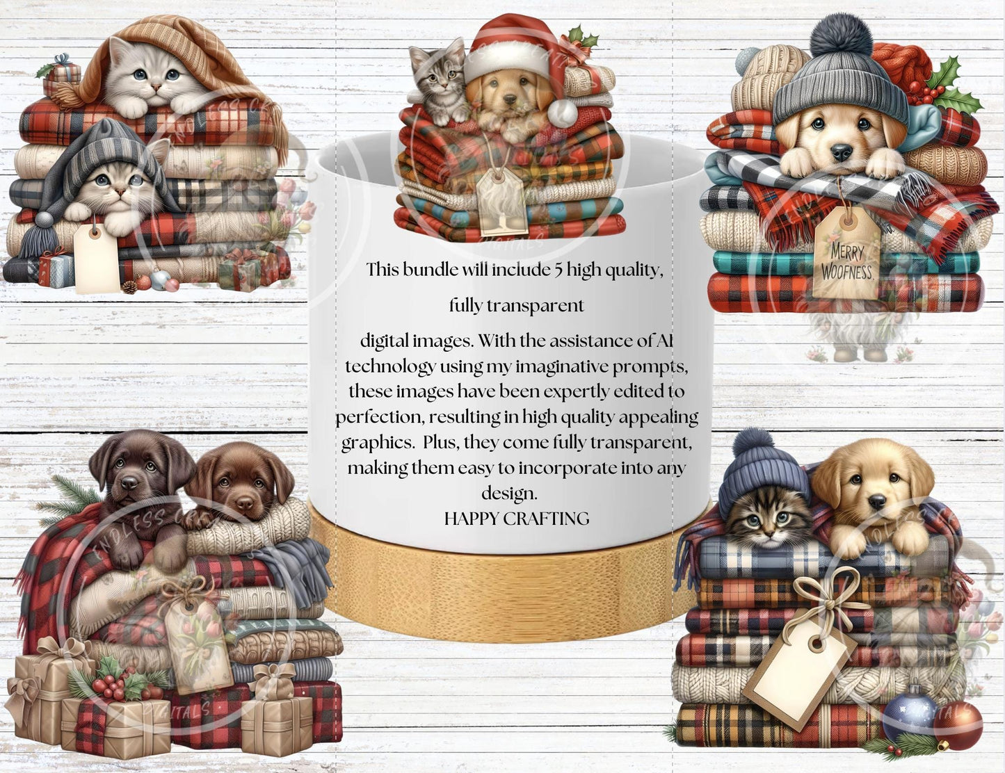 CHRISTMAS PUPPIES KITTENS TRANSPARENCY BUNDLE