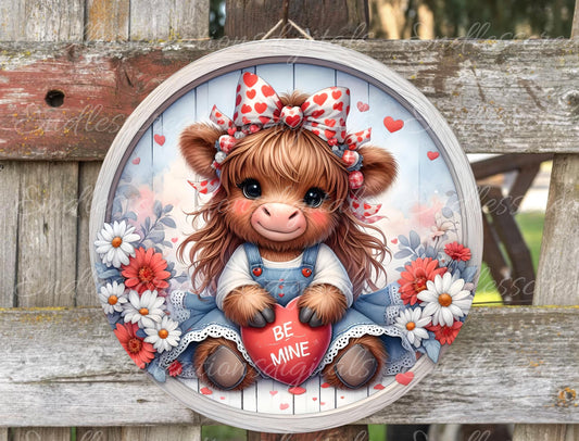 VALENTINES GIRLY HIGHLAND COW