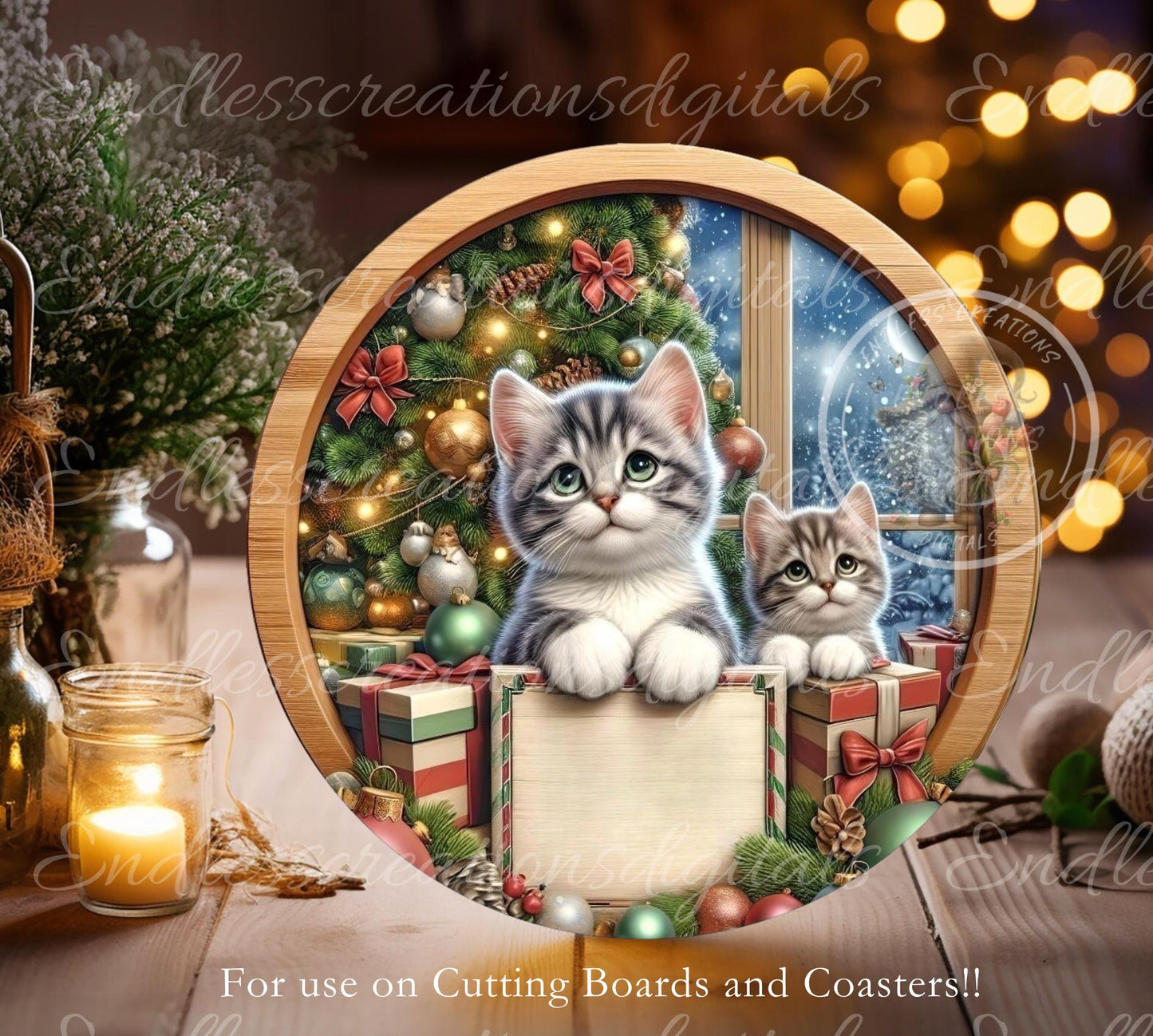 WAITING FOR SANTA PAWS CHRISTMAS ORNAMENT/GIFT TAG