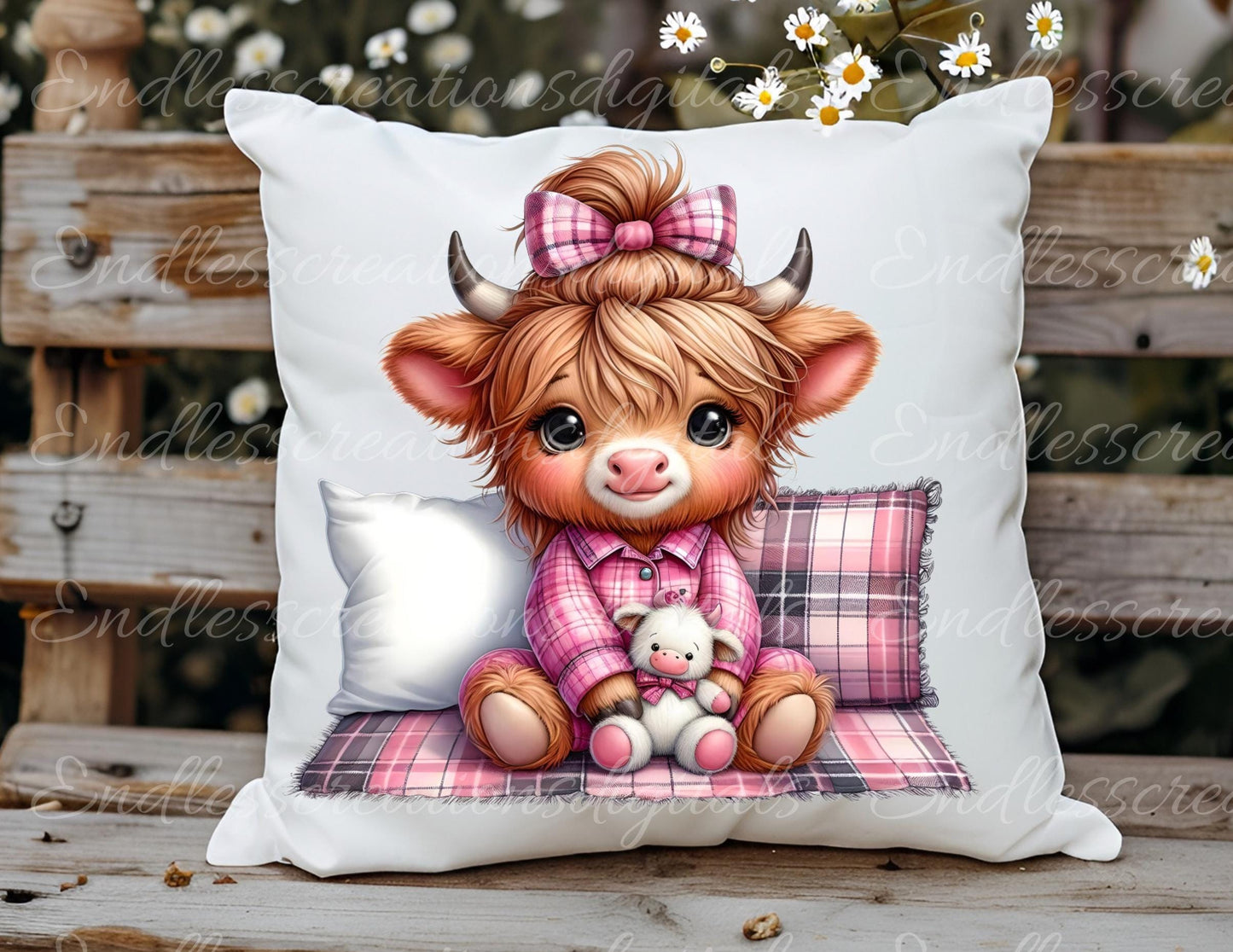 WINTER GIRLY COW Pillow covers, tea towel, mugs, plant pots etc. sublimation   5 high definition 300 Dpi, transparent, add your own text