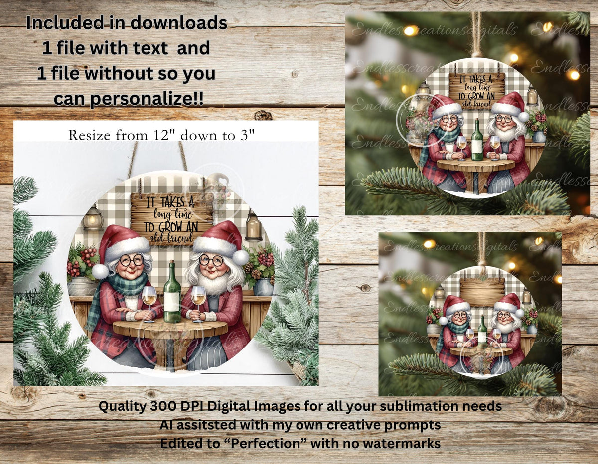 OLD FRIEND Christmas Ornament/Gift Tag