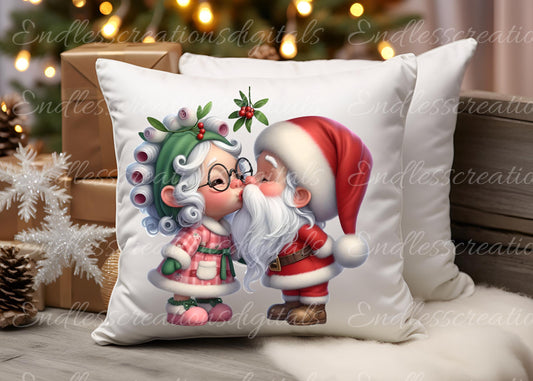MOMMY KISSING SANTA CHRISTMAS TRANSPARENCIES