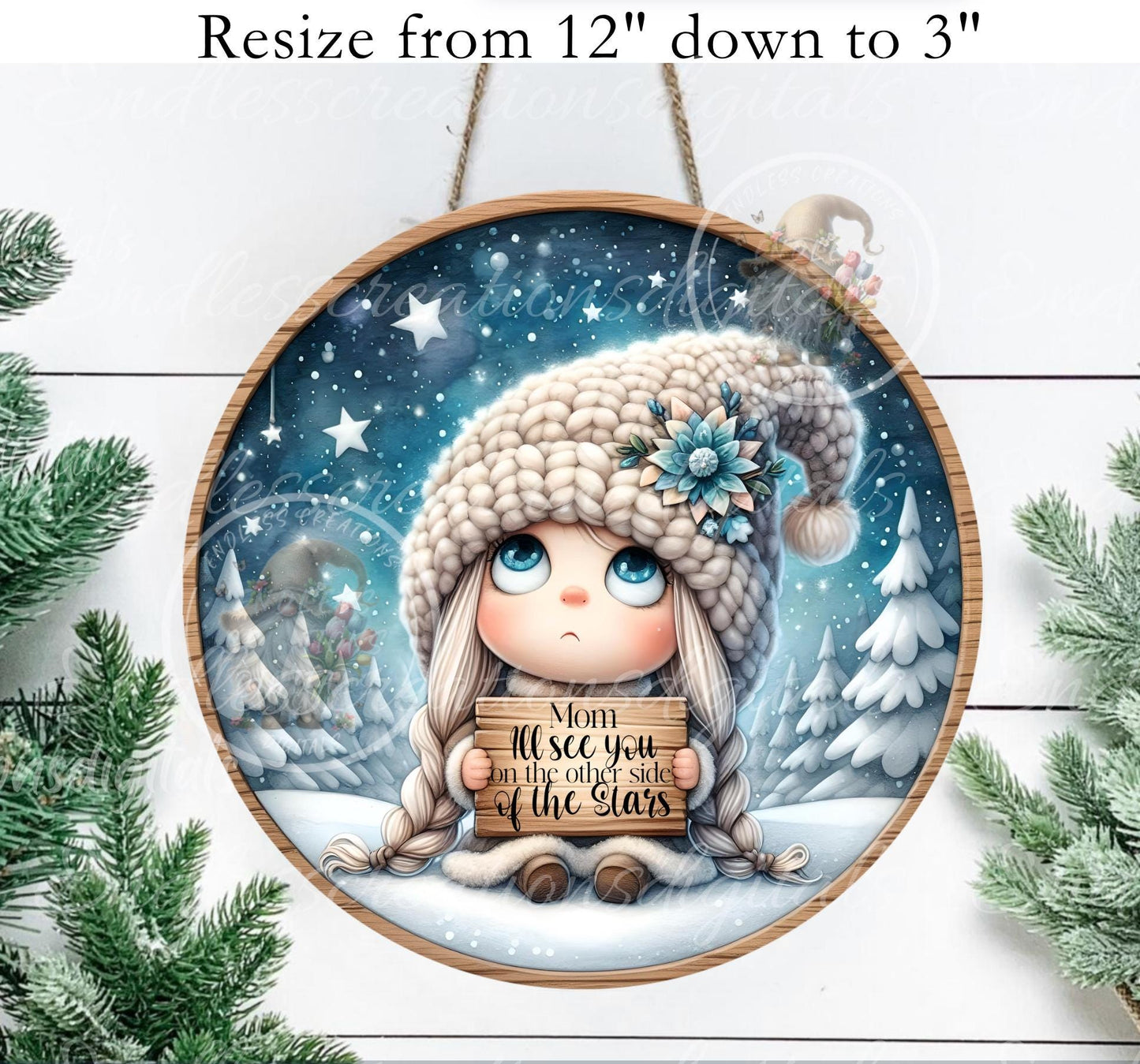MOM OTHER SIDE Stars CHRISTMAS ORNAMENT