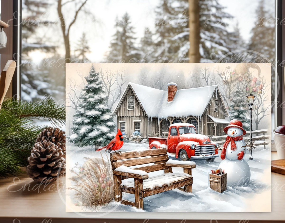 WINTER SCENE CUTTING board, sublimation slates, aluminum signs  sublimation high resolution, 300 dpi
