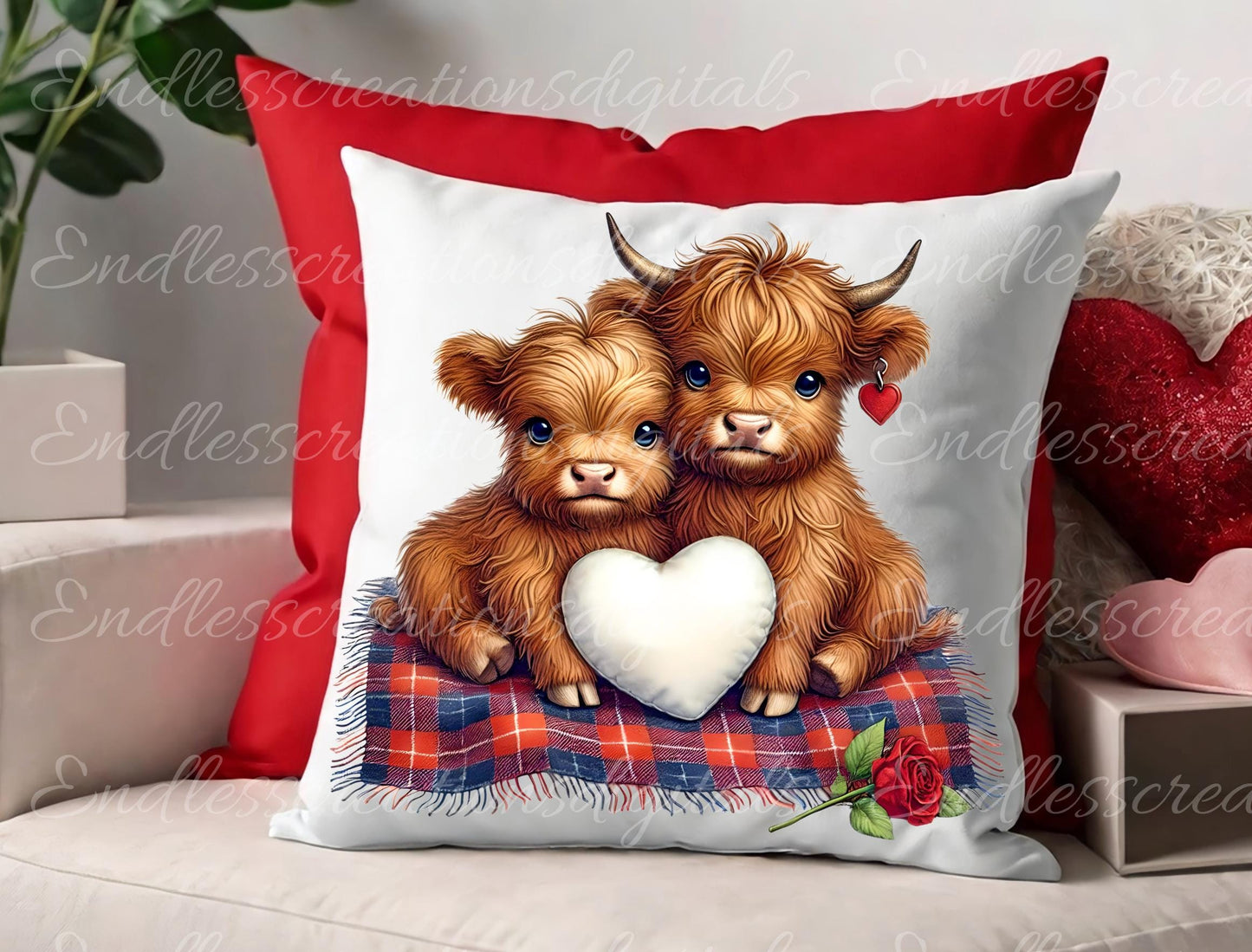 LOVE COWS VALENTINES pillow covers, tea towel, mugs, slates etc. sublimation   5 high definition 300 Dpi, transparent, add your own text