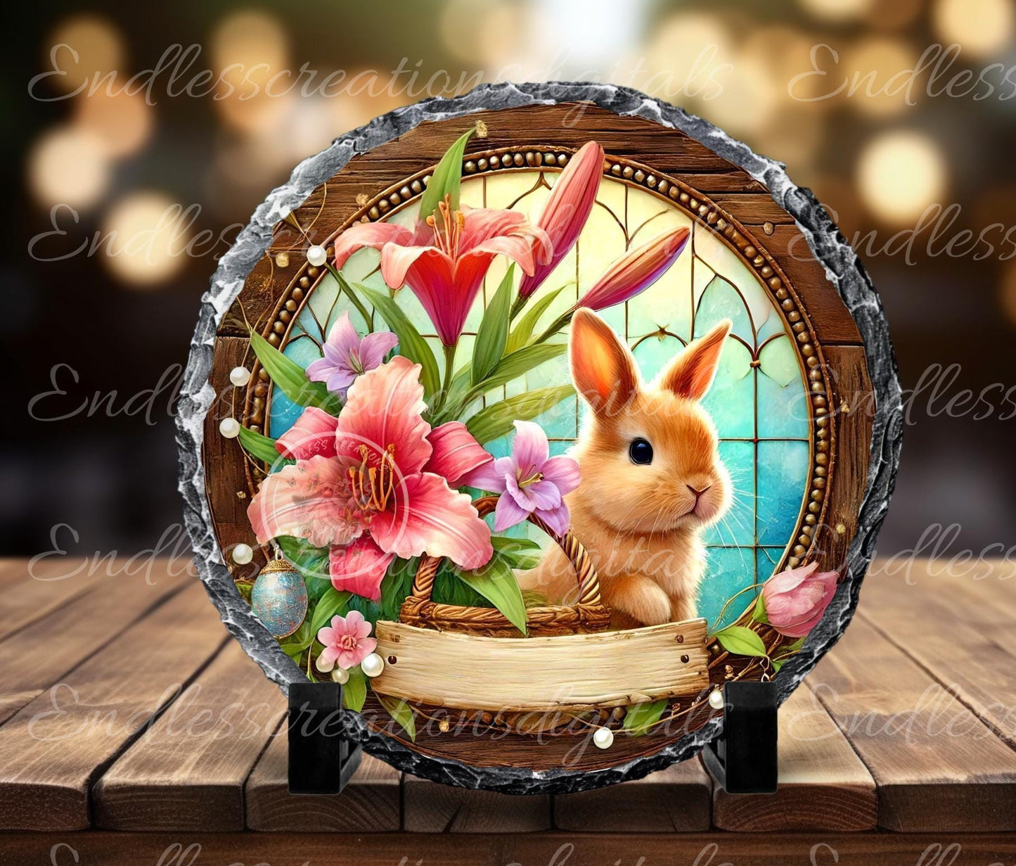 EASTER SUBLIMATION WREATH Sign, door hanger, slate for sublimation high resolution, 2 files for download, 1 add your own text