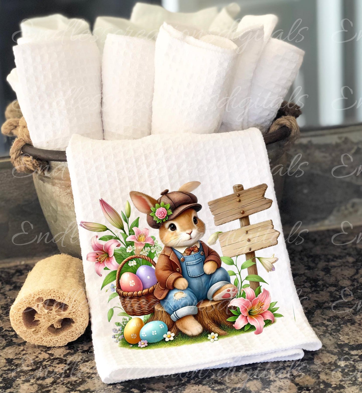 EASTER BOY BUNNY,  Pillow covers, tea towel mugs, plant pots etc sublimation package of 5,  300 Dpi high quality png files for download