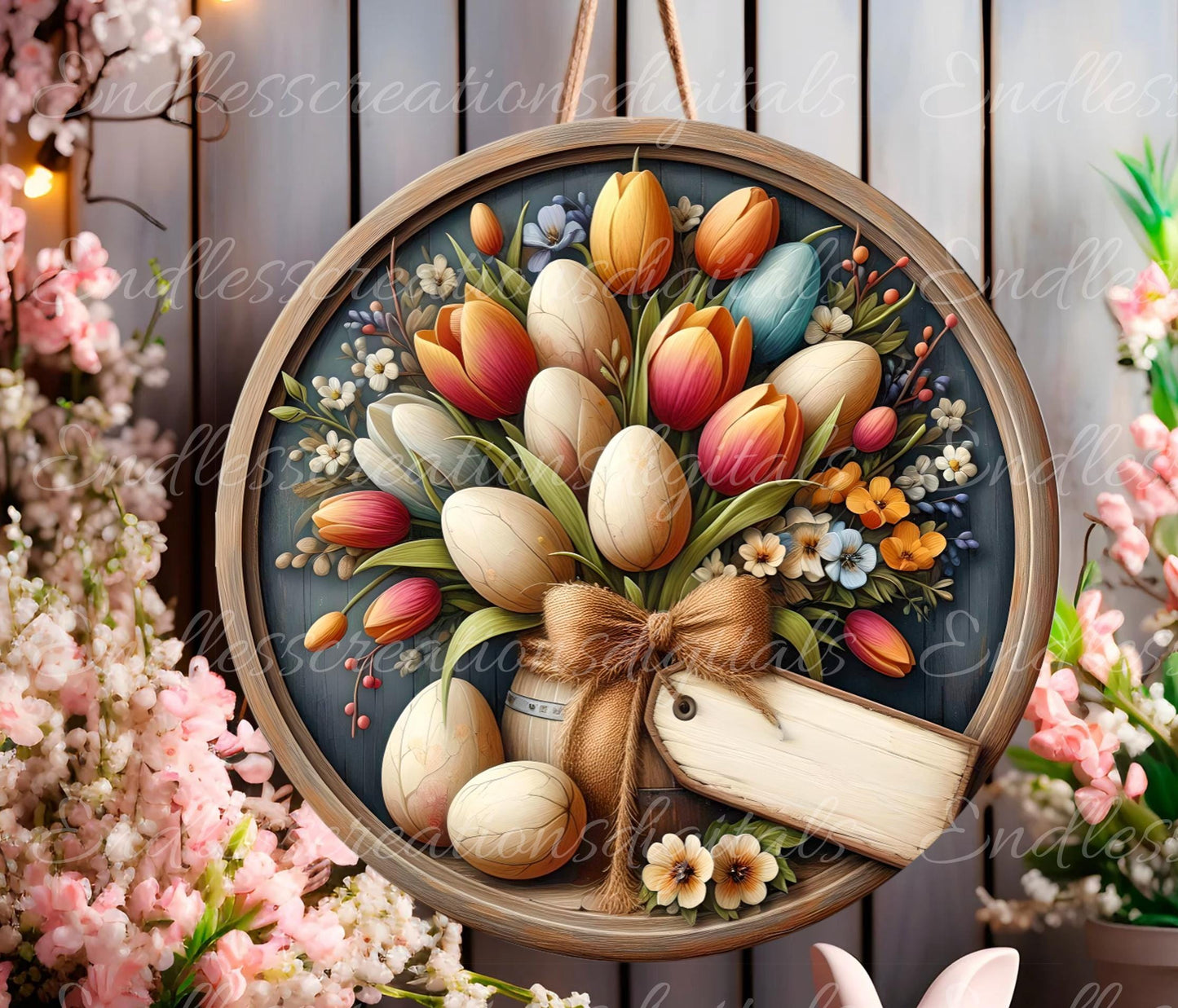 EASTER FLORAL BOUQUET ROUND