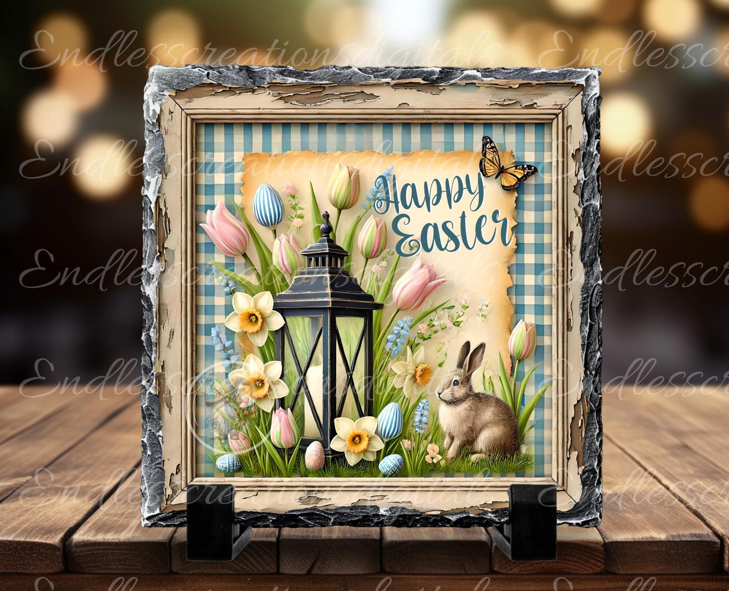 SQUARE HAPPY EASTER BUNNY LANTERN
