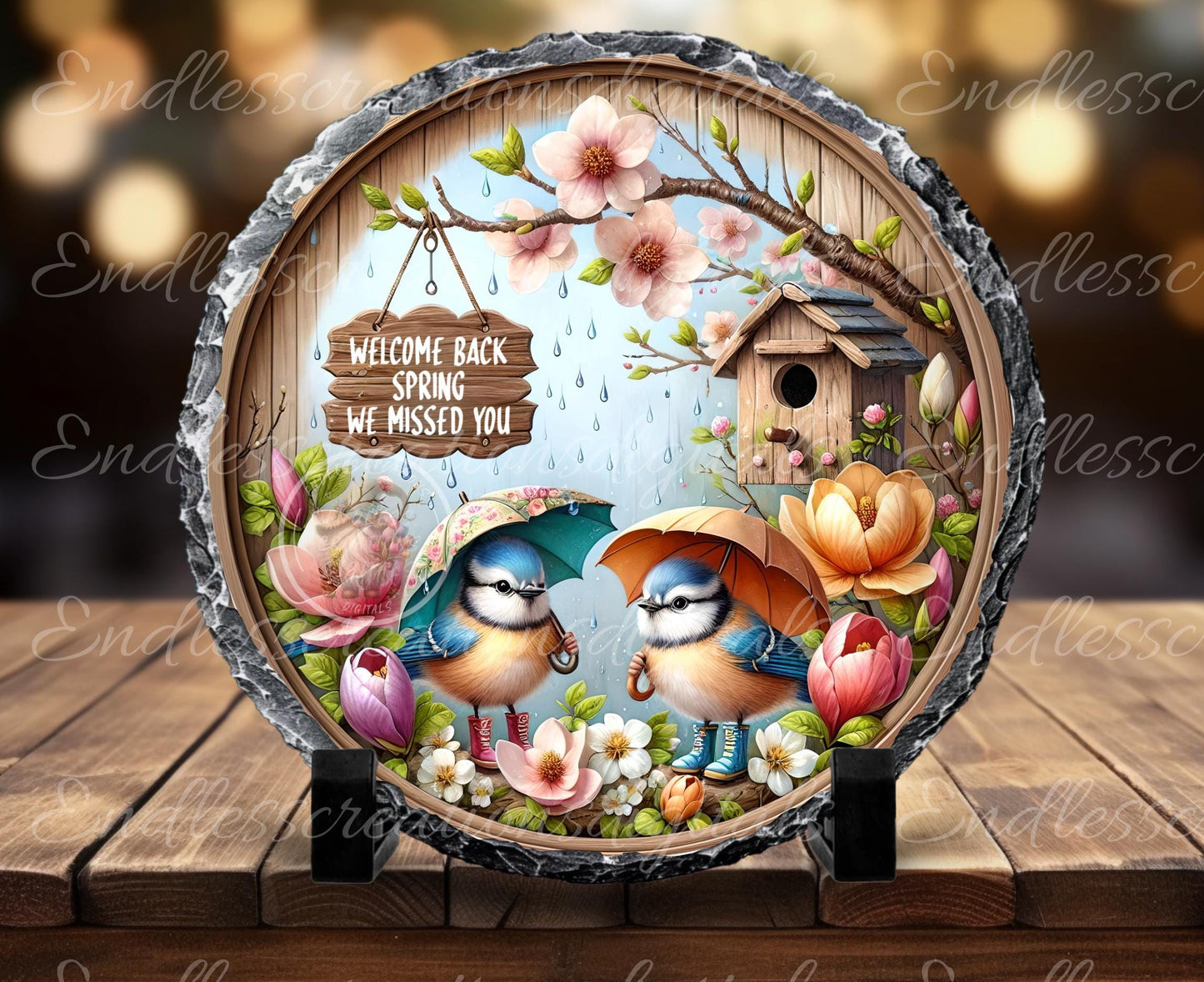 SPRING BABY BLUEJAYS RAIN ROUND