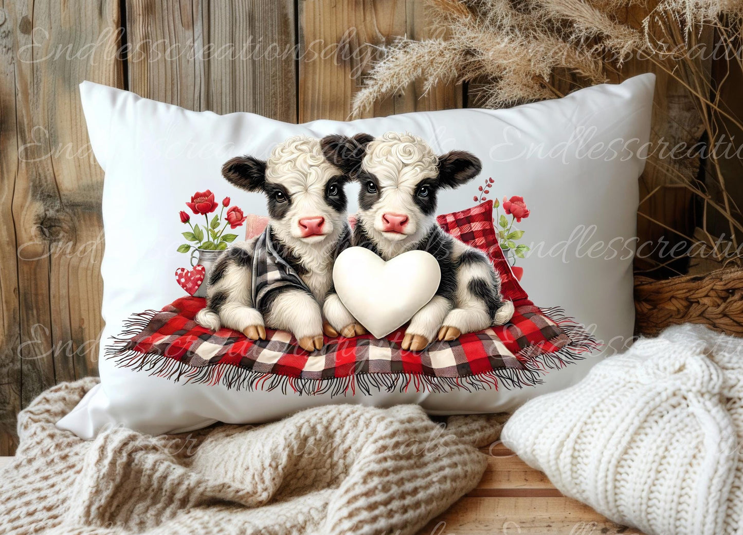 LOVE COWS VALENTINES pillow covers, tea towel, mugs, slates etc. sublimation   5 high definition 300 Dpi, transparent, add your own text
