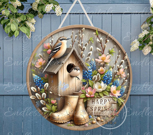 BLUEBONNETS AND MOCKINGBIRDS SPRING Wreath Sign door hanger, Cutting Board, slate for sublimation 300 dpi  2 files for download 1 add your own text