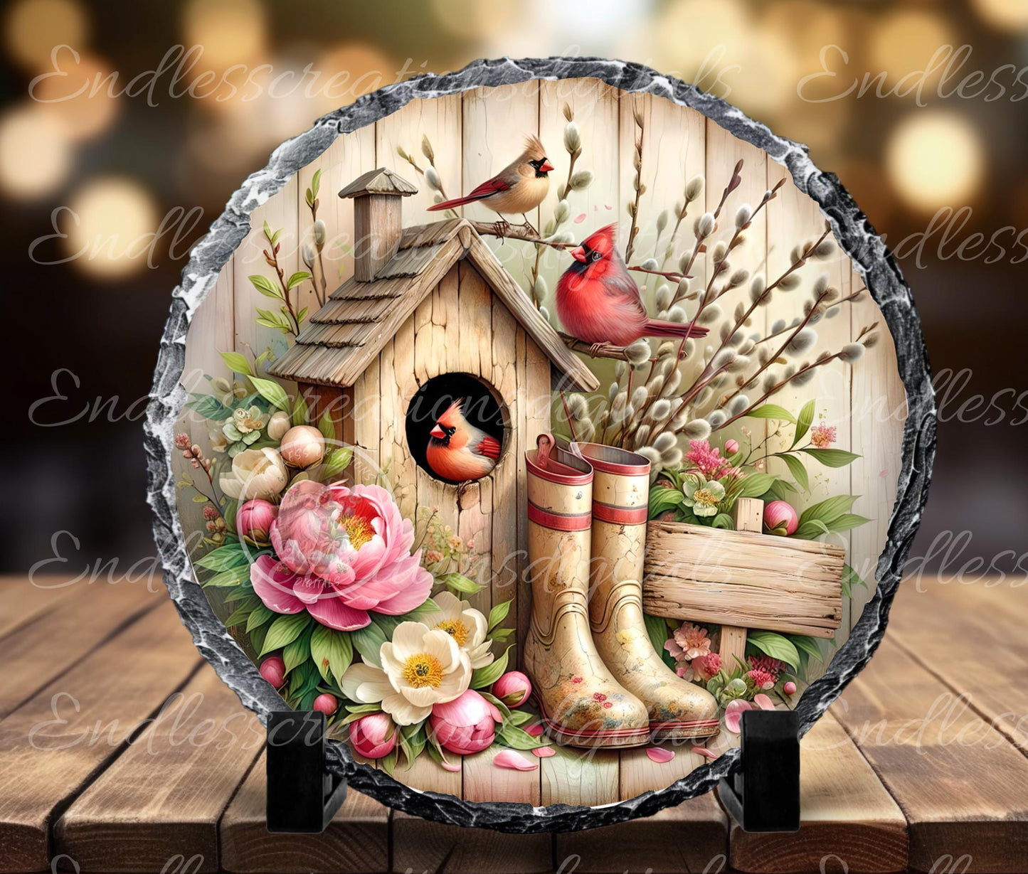 SPRING PEONIES CARDINALS Wreath Sign, door hanger, Cutting Board, slate for sublimation, 300 dpi  2 files for download 1 add your own text