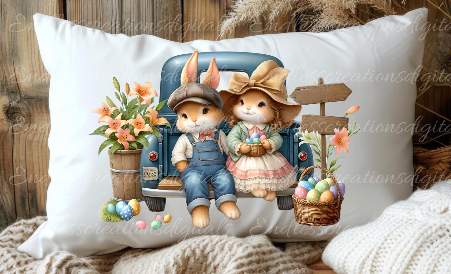 EASTER BOY BUNNY,  Pillow covers, tea towel mugs, plant pots etc sublimation package of 5,  300 Dpi high quality png files for download