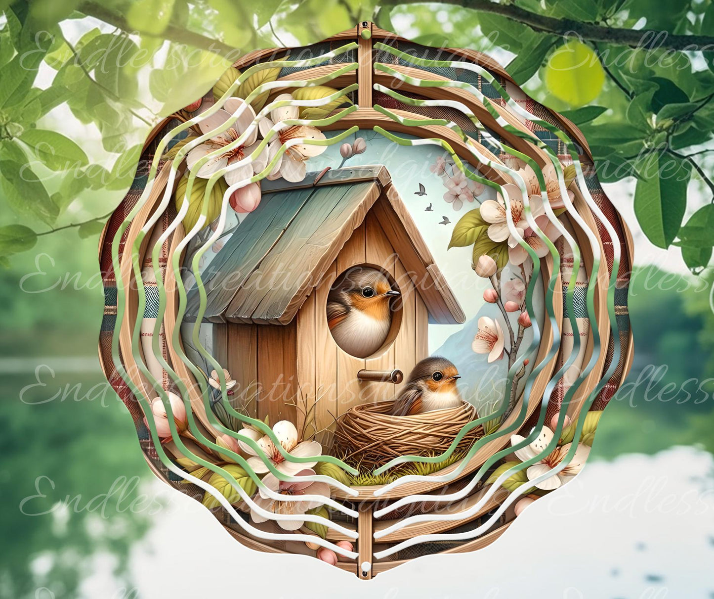 SPRING BABY ROBINS Wreath Sign, door hanger, Cutting Board, slate for sublimation, 300 dpi  1 file for download can be resized from 3 to 12"
