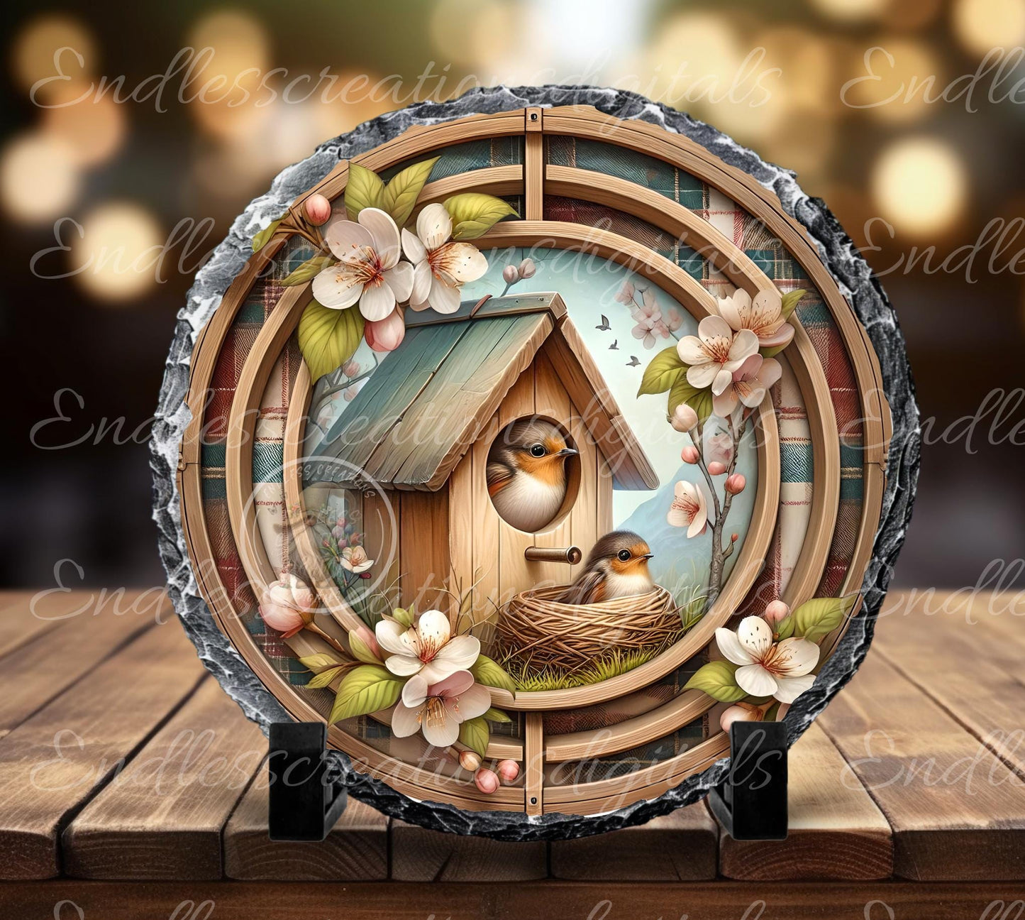 SPRING BABY ROBINS Wreath Sign, door hanger, Cutting Board, slate for sublimation, 300 dpi  1 file for download can be resized from 3 to 12"