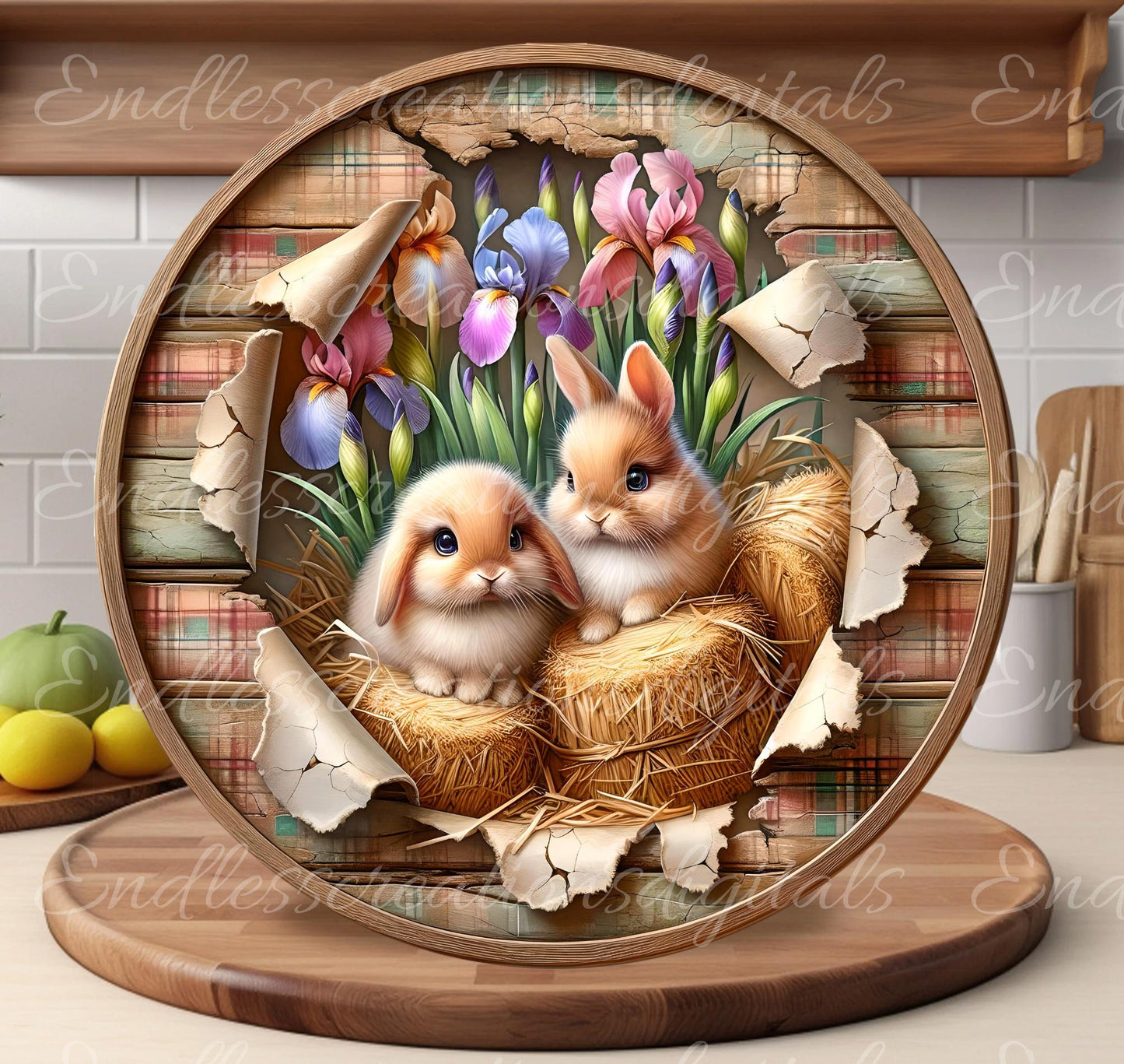 SPRING FLORAL BUNNY