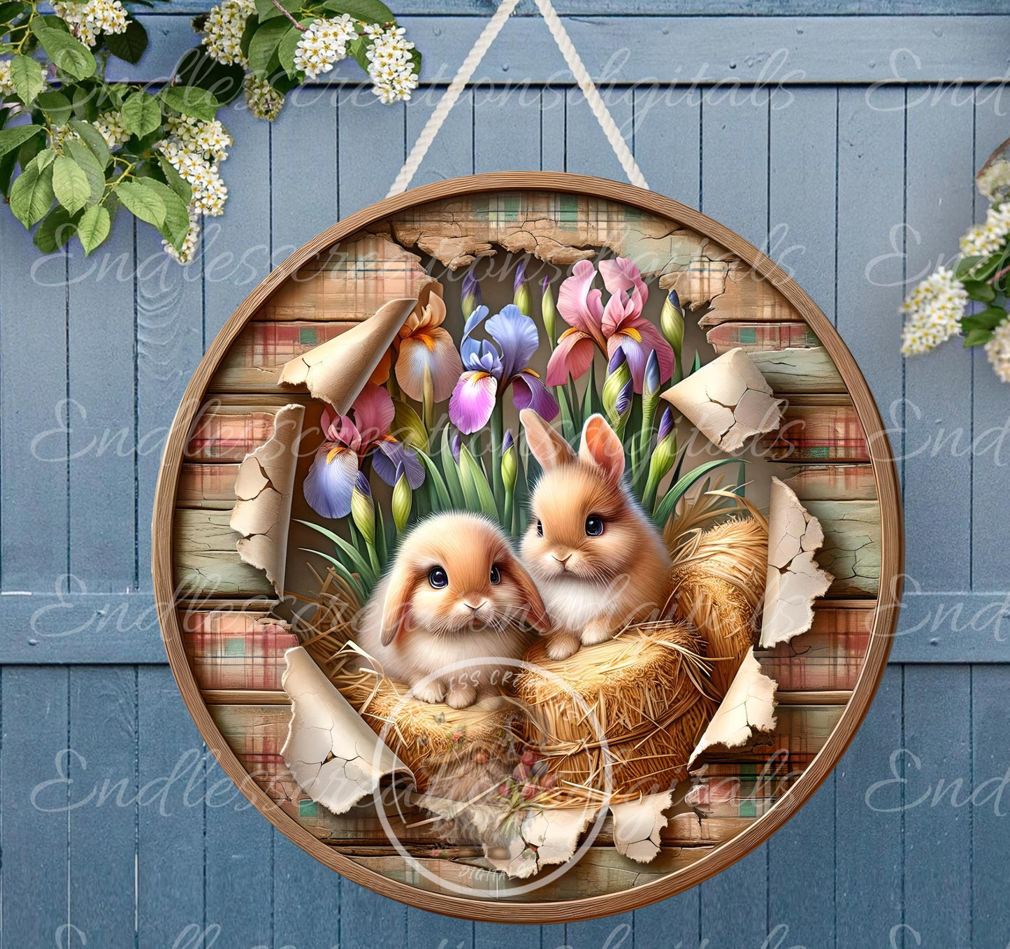 SPRING FLORAL BUNNY