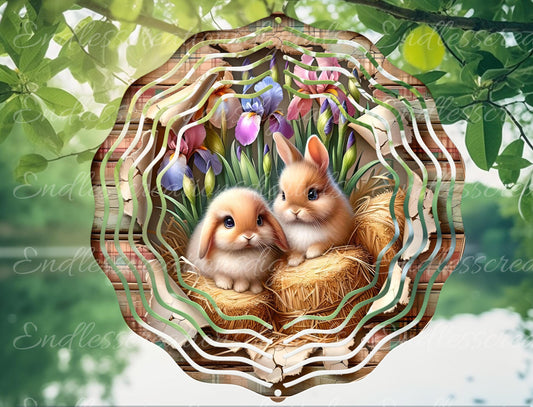SPRING FLORAL BUNNY