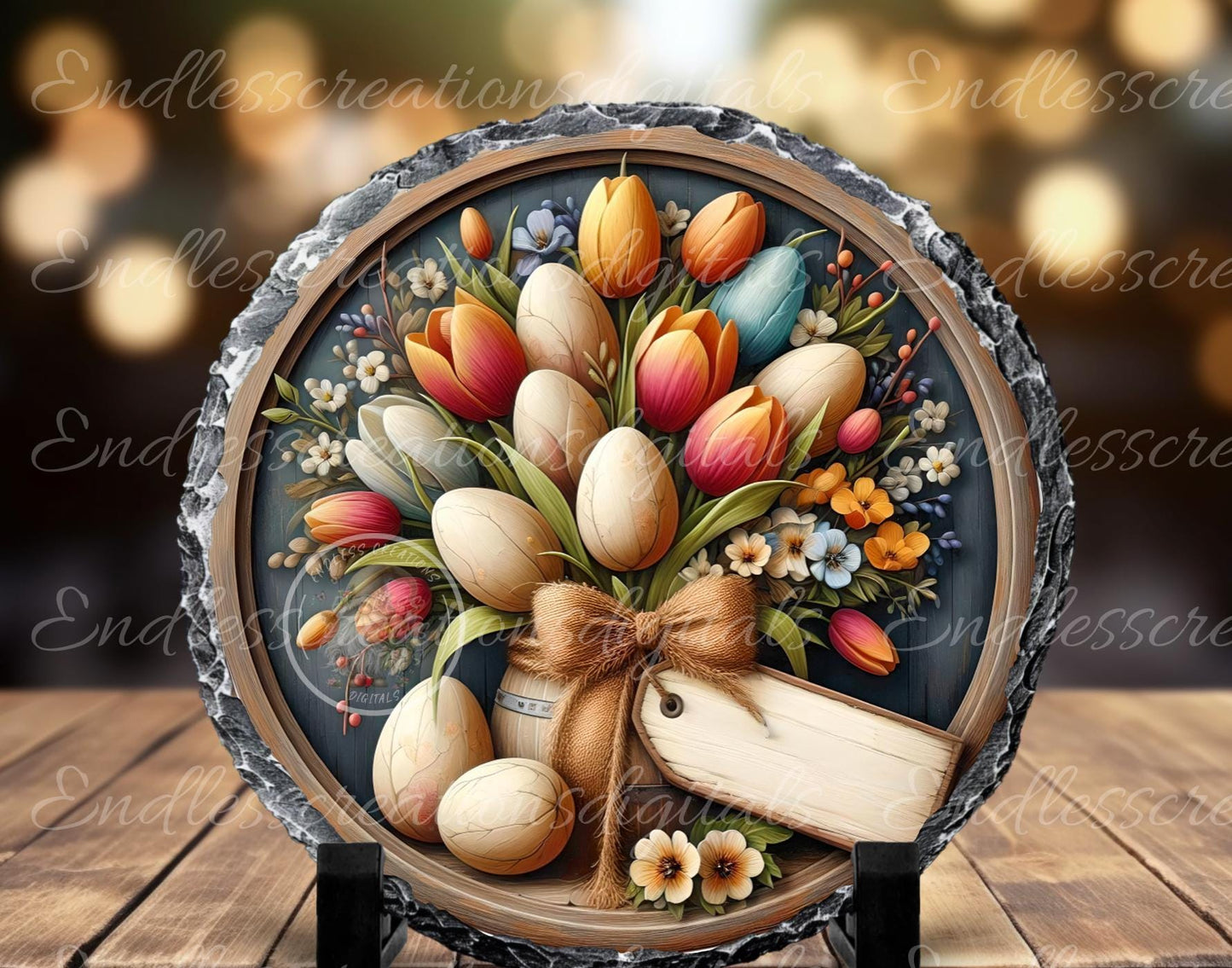 EASTER FLORAL BOUQUET ROUND