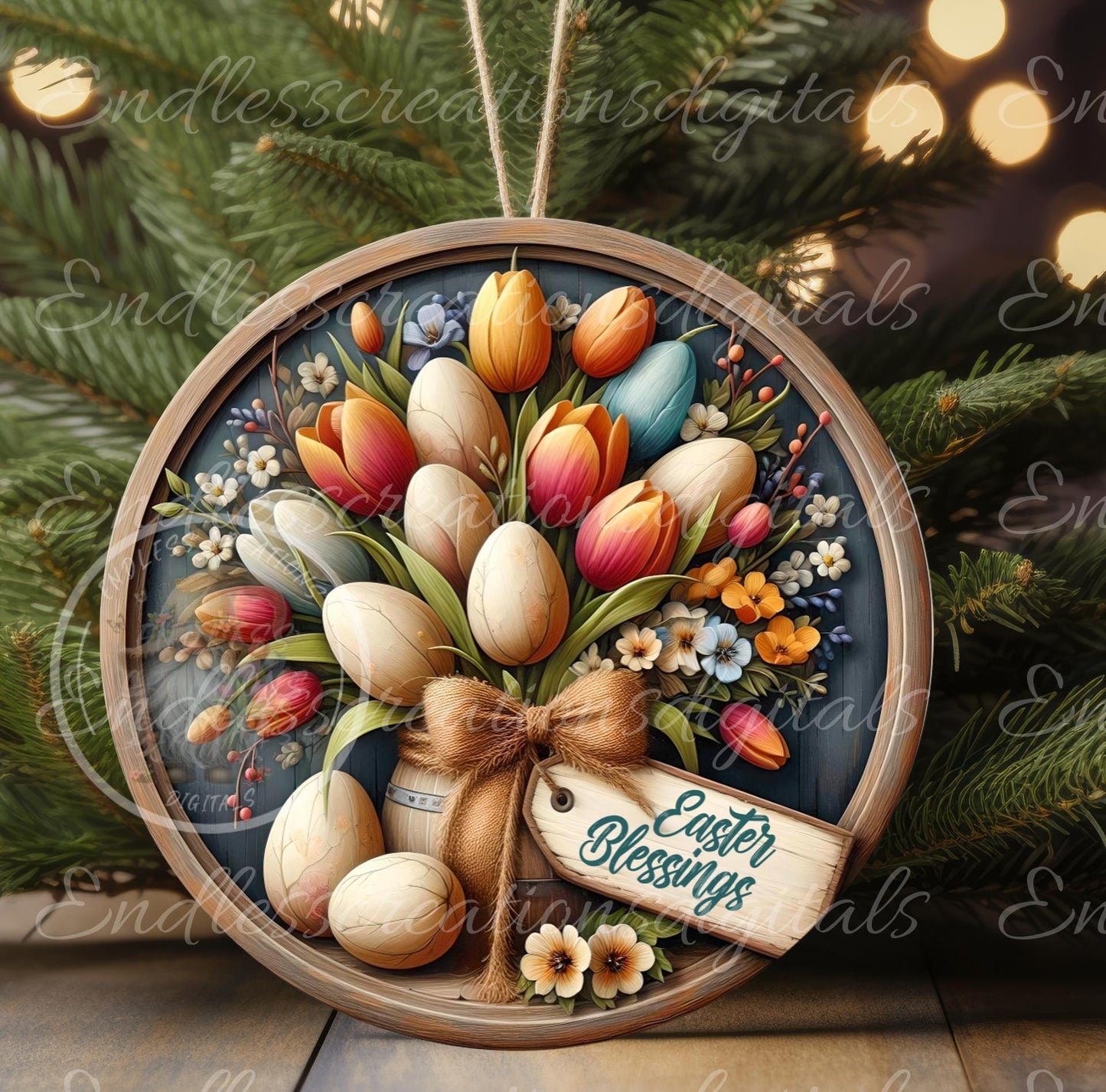 EASTER FLORAL BOUQUET ROUND