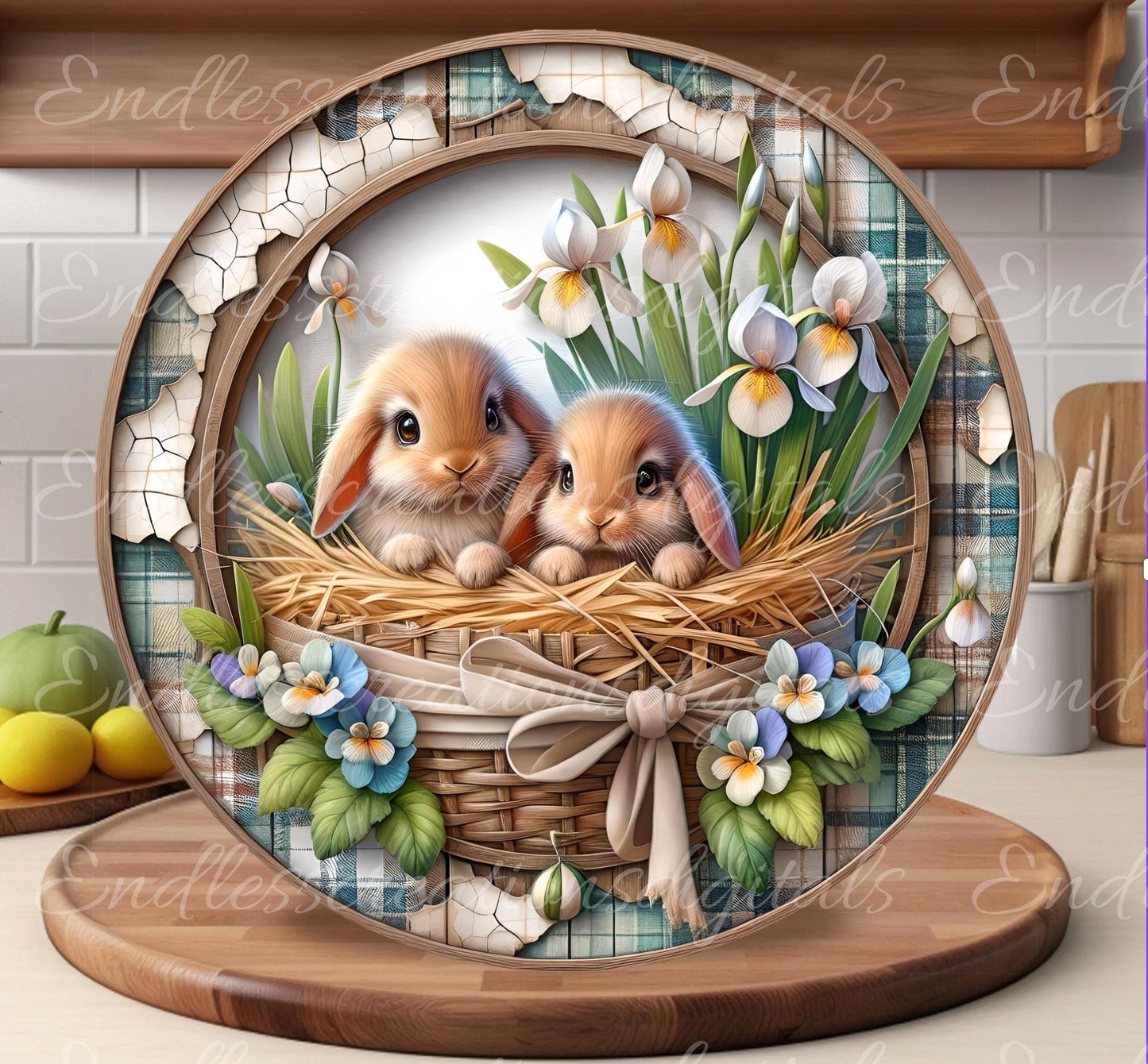 SPRING FLORAL BUNNY