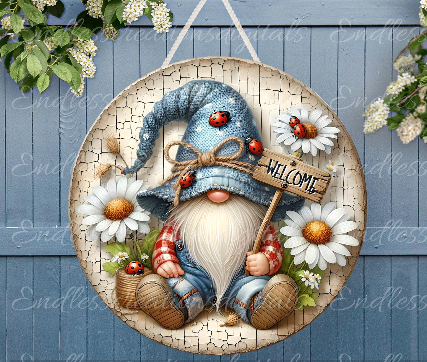 LADYBUG DASIY GNOME SPRING/SUMMER ROUND