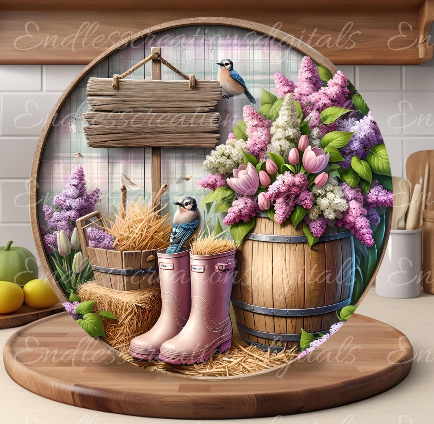 LILACS SPRING FLORAL ROUND
