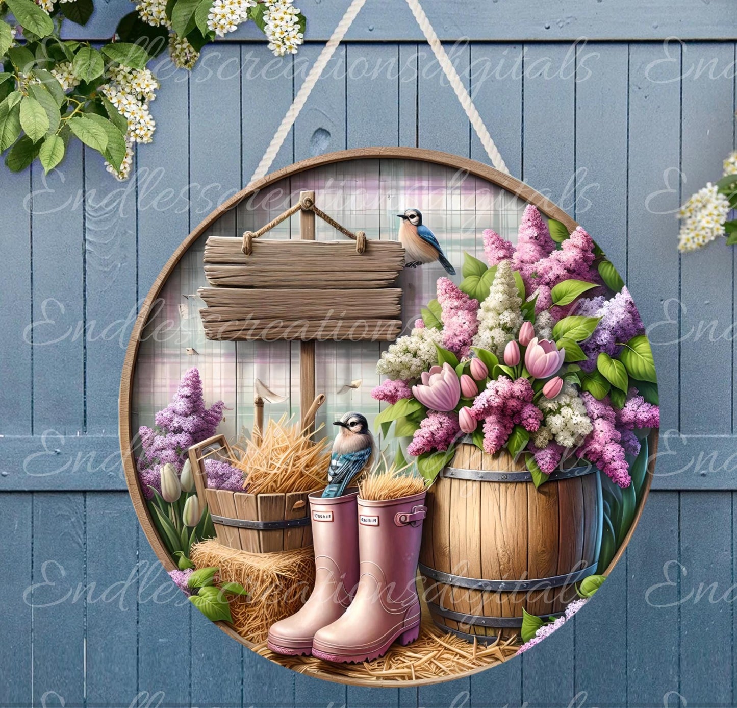 LILACS SPRING FLORAL ROUND