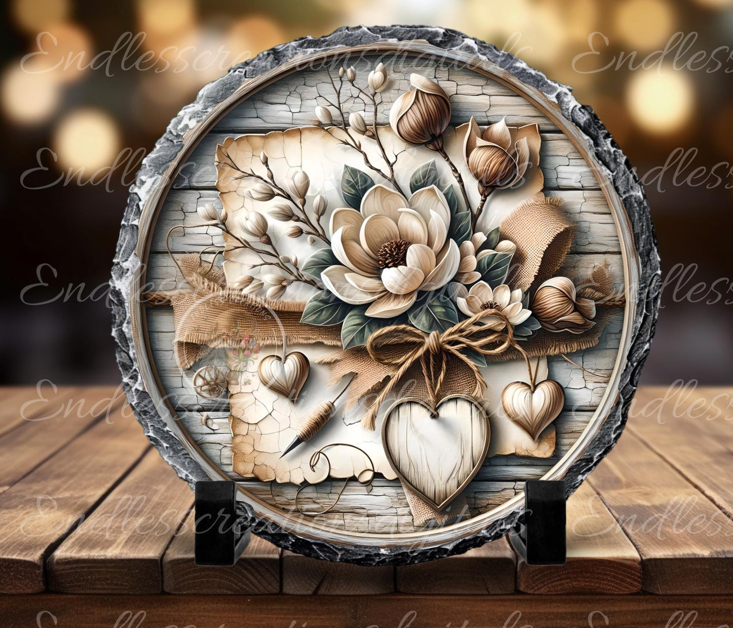 MAGNOLIA HOME Spring door hanger keychain, round slate,  for sublimation high resolution can be resized, 2 files 1 blank, resize