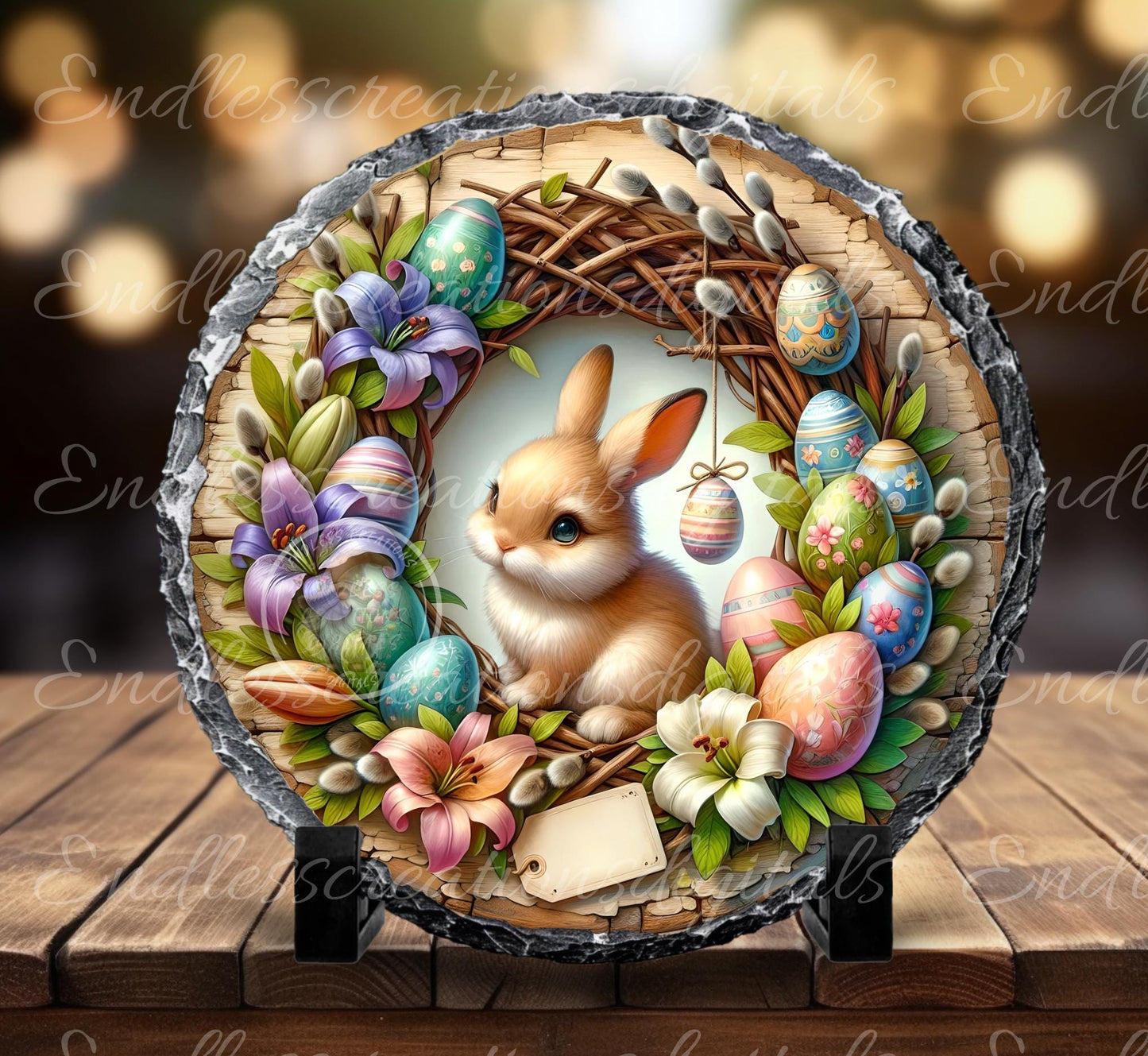 HAPPY EASTER FLORAL BUNNY