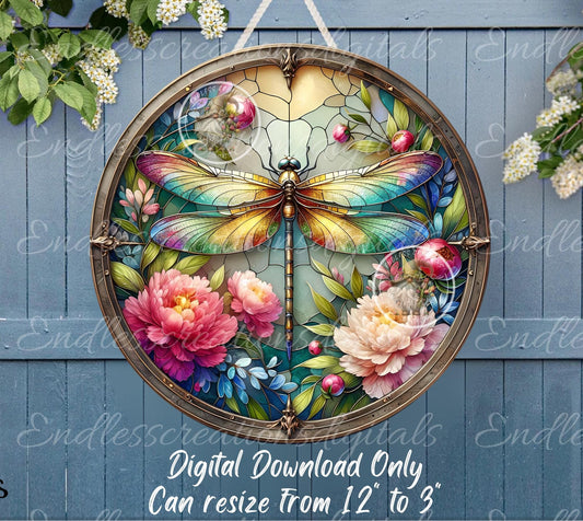 SPRING DRAGONFLY PEONY ROUND