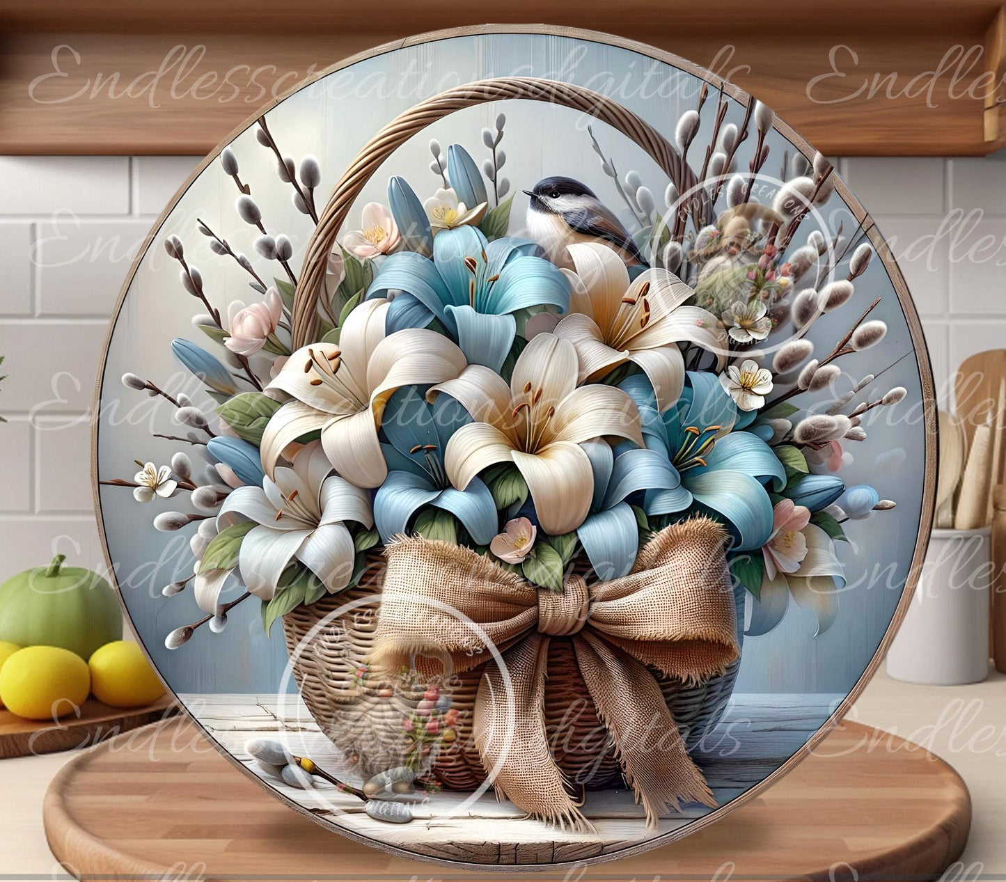 SPRING  BASKET OF LILLIES