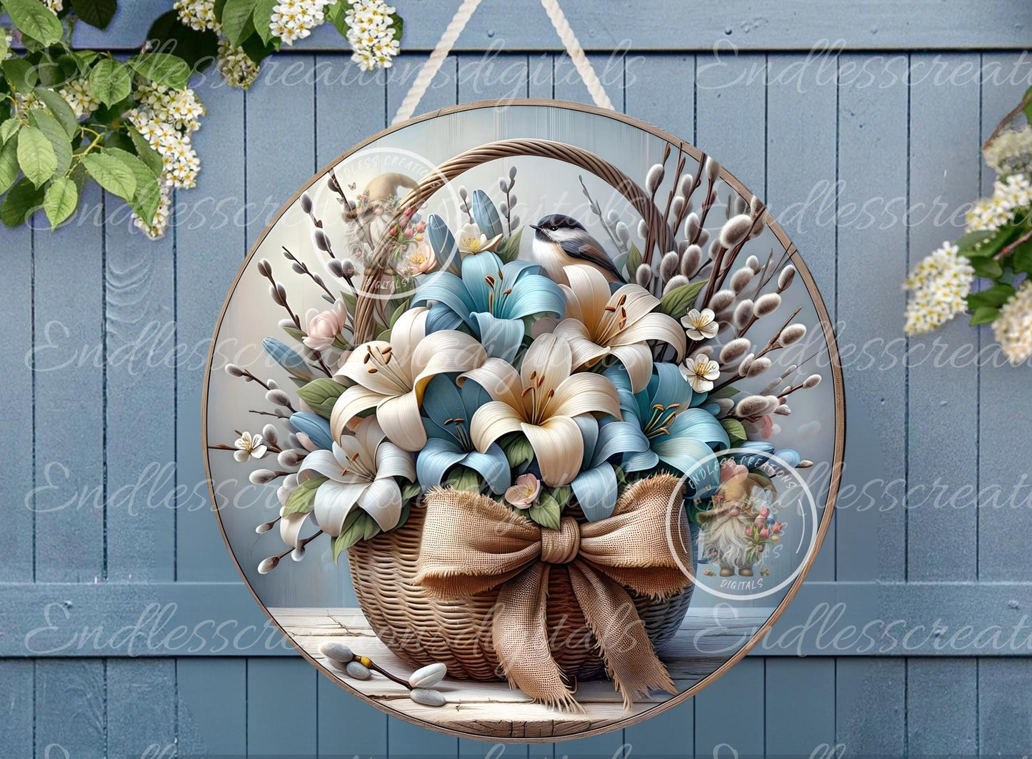 SPRING  BASKET OF LILLIES
