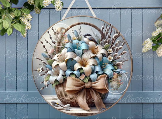 SPRING  BASKET OF LILLIES