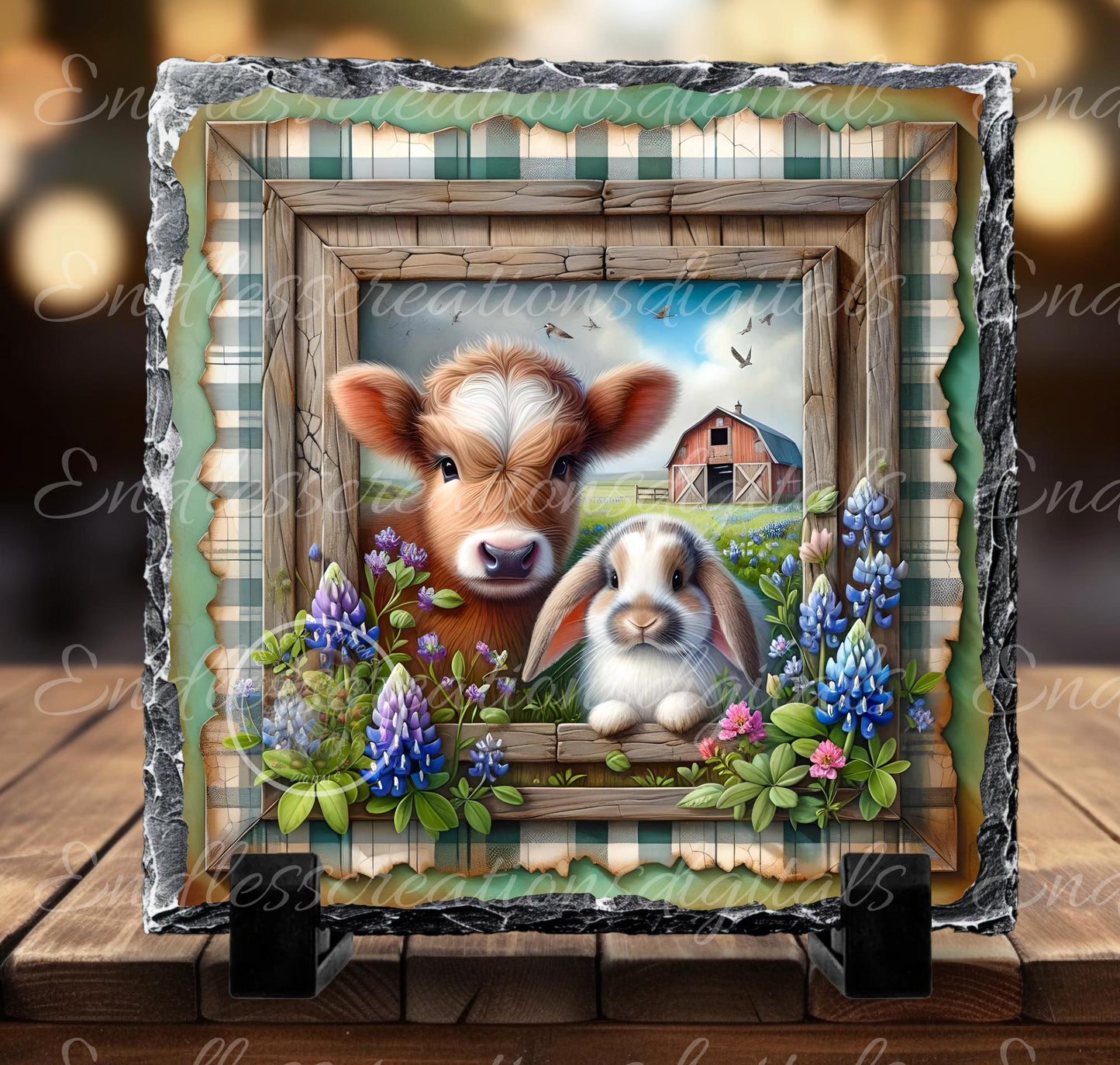 SPRING COW BUNNY Wreath Sign, door hanger, Cutting Board, slate for sublimation, 300 dpi  1 file for download can be resized from 3 to 12"