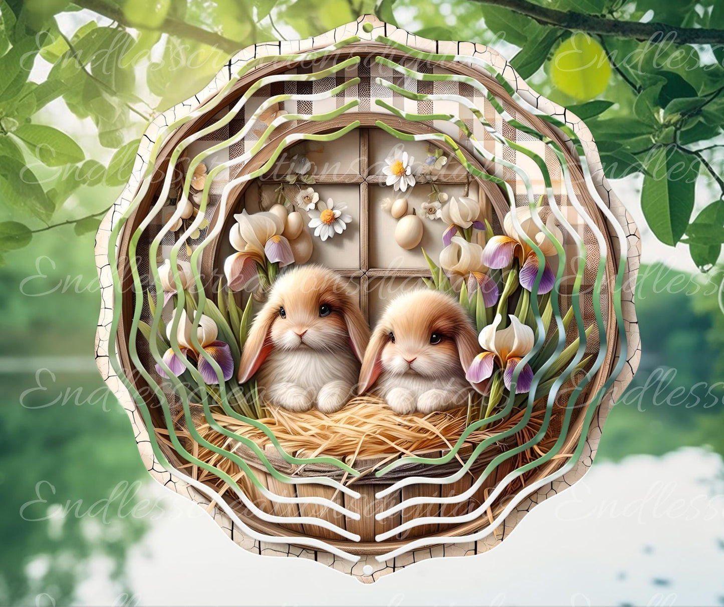 SPRING FLORAL BUNNY